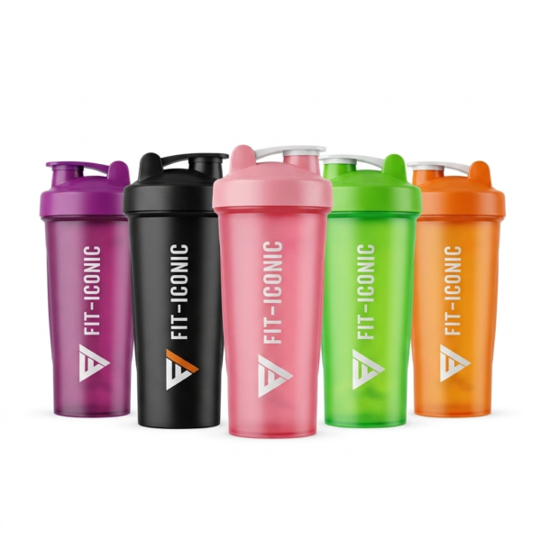FitIconic Shaker Bottle – Durable Plastic Protein Mixer (700ml)